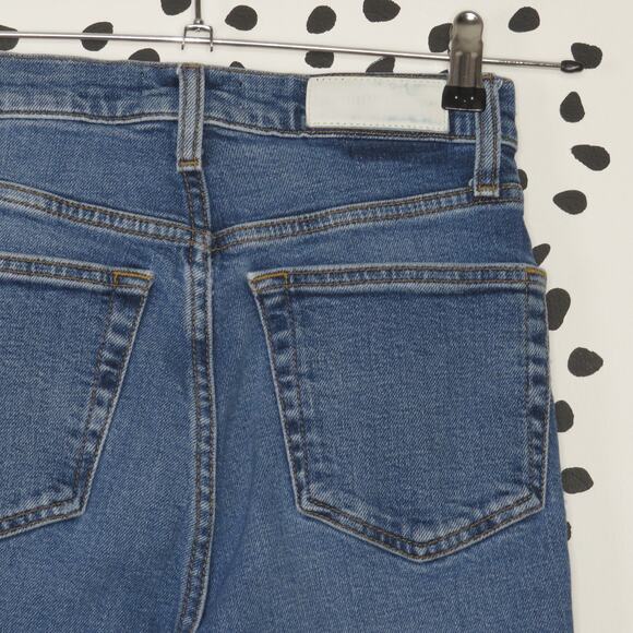 Re/Done Originals Ultra High Rise Button Fly Ankle Crop Jeans - Picture 7 of 13